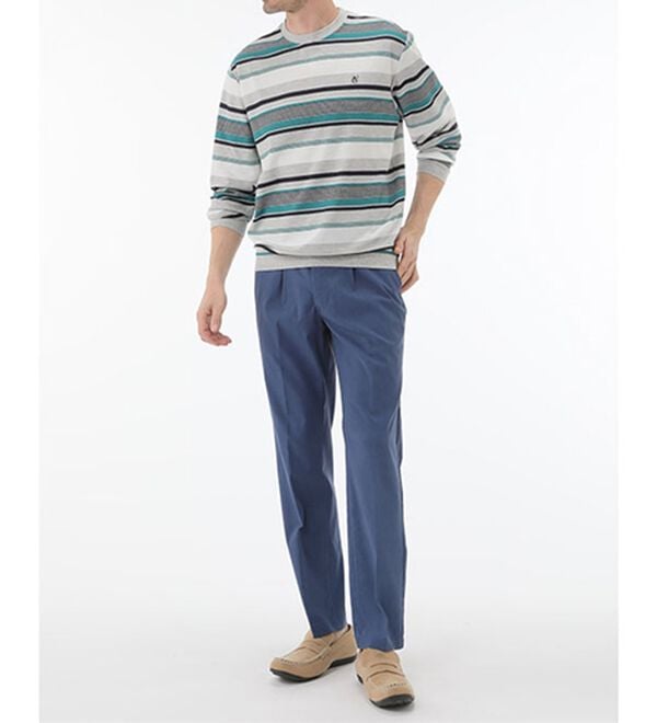 「＜コムルヴァン・オム＞爽やか梨地の大人サマートレーナー（メンズトレーナー）」｜詳細画像