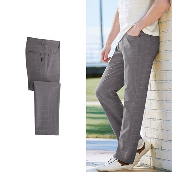 「ひやっと快適カラーパンツ（メンズフルレングスパンツ）」｜グレーチェック