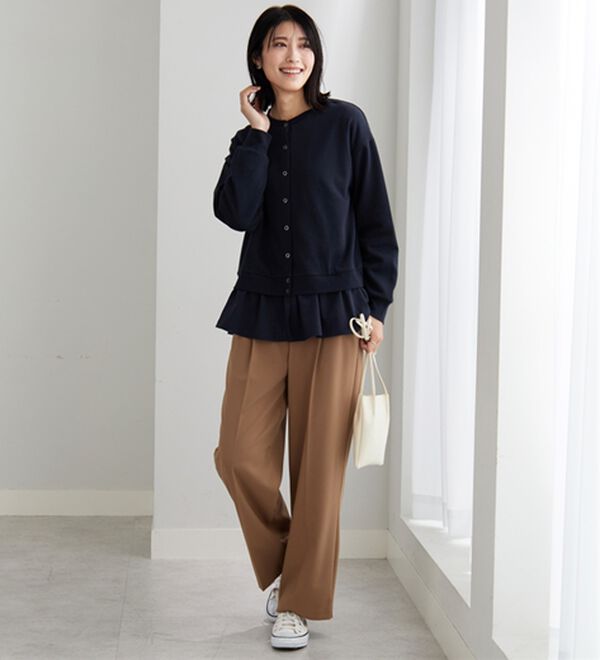 BELLUNA（ベルーナ）の「裏起毛素材ドッキングカーディガン（その他カーディガン）」｜詳細画像