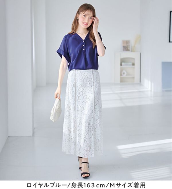 alotta（アロッタ）の「衿デザイン大人上品とろみブラウス（ブラウス）」｜詳細画像