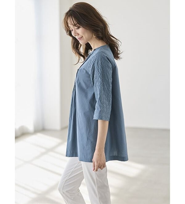 BELLUNA（ベルーナ）の「細見え綿レース使い切替チュニック（チュニック）」｜詳細画像