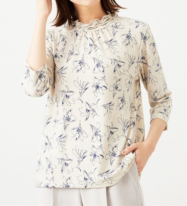 BELLUNA（ベルーナ）の「【2点セット】花柄プルオーバー＆カーデアンサンブル（アンサンブル）」｜詳細画像