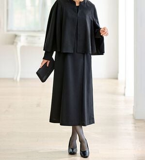 BELLUNA（ベルーナ）の「洗える！ケープボレロ付ワンピースアンサンブル（ブラックフォーマル（喪服・礼服））」｜詳細画像
