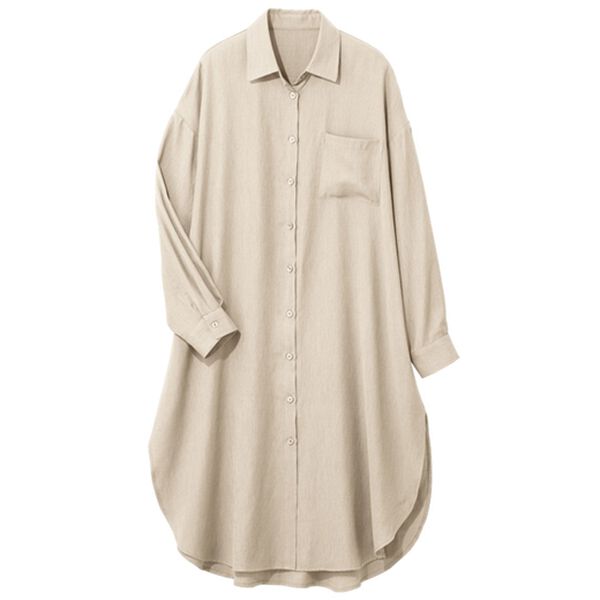 GeeRA（ジーラ）の「スリット入りロングシャツワンピース（シャツワンピース）」｜詳細画像