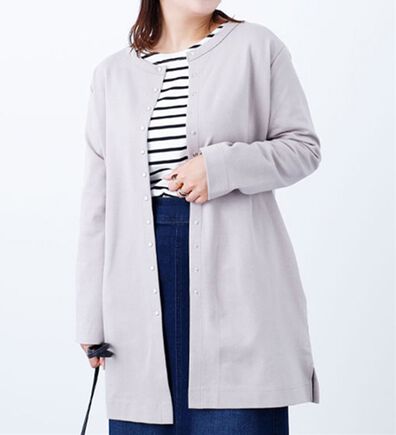 BELLUNA（ベルーナ）の「ポンチ素材ロング丈カーディガン（ニットカーディガン）」