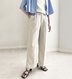 GeeRA（ジーラ）の「２ＷＡＹハイウエストスラックスパンツ（フルレングスパンツ）」｜アイボリー