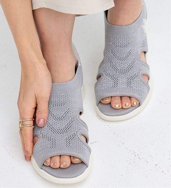 BELLUNA（ベルーナ）の「＜バルモラル＞サッと履けるニットサンダル（サンダル・ミュール）」｜詳細画像