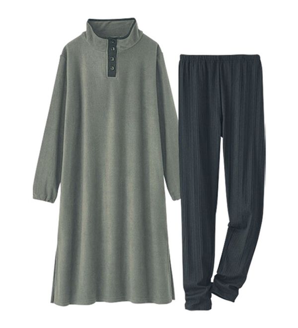 BELLUNA（ベルーナ）の「【レギンス付】すぐ快適！フリースワンピース（カットソーワンピース）」｜詳細画像