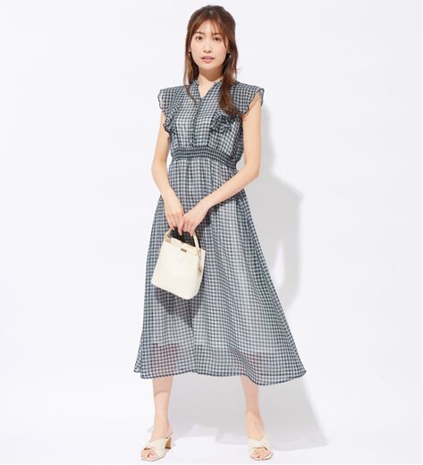 ★カネコイサオ　*ギンガムチェックワンピース　ベルト2種類付き*　古着のgplus広島　1905n1 リラFes アズ as カップ付きワンピース\u0026レギンス2枚セット