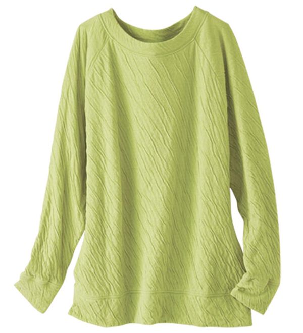 BELLUNA（ベルーナ）の「綿１００％柔らか接結プルオーバー（カットソー）」｜ライム