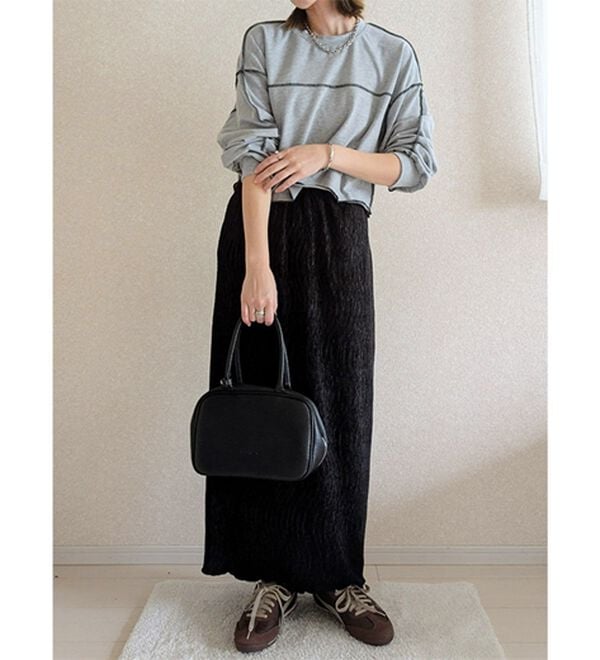 GeeRA（ジーラ）の「すっきり見え！ベロアプリーツロングスカート（ロングスカート）」｜詳細画像