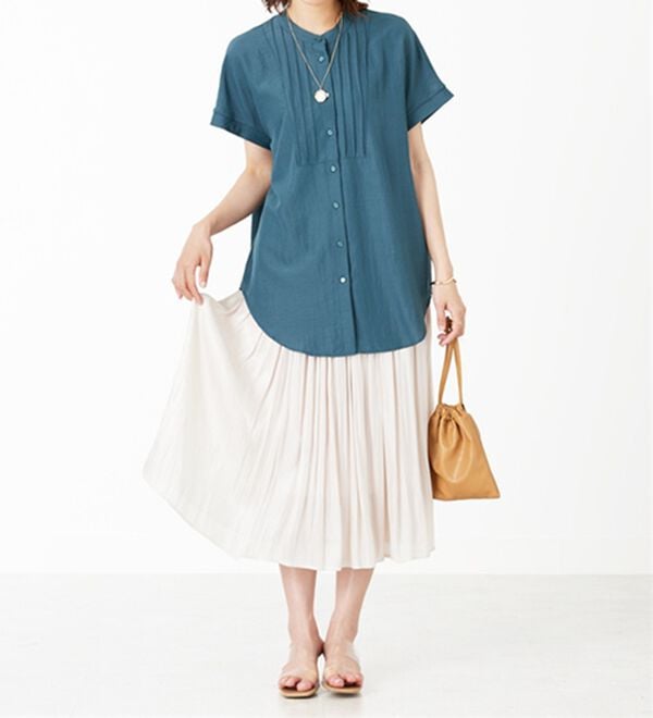 BELLUNA（ベルーナ）の「ビンテージ素材ドルマンシャツチュニック（チュニック）」｜詳細画像