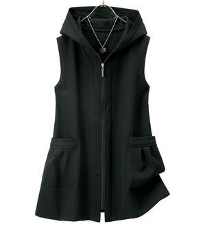 ルフラン（ルフラン）の「羽織ってお洒落なリブ使いベスト（ベスト）」｜黒