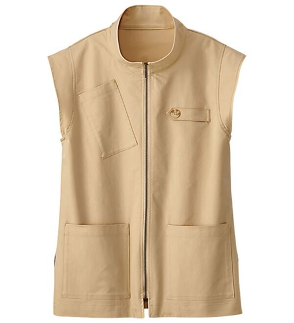 BELLUNA（ベルーナ）の「はっ水！多ポケットデザインカジュアルベスト（ベスト）」｜ベージュ