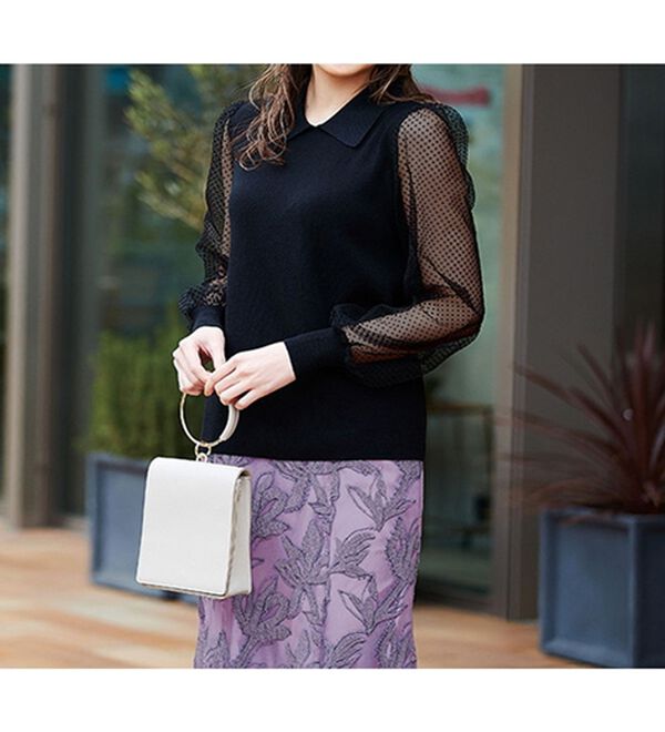 RANAN（ラナン）の「ドットチュール袖ニット（ニット・セーター）」｜詳細画像