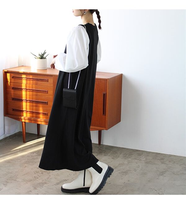 GeeRA（ジーラ）の「袖異素材カットソーワンピース（カットソーワンピース）」｜詳細画像