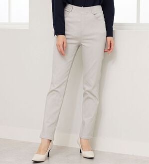 BELLUNA（ベルーナ）の「裏起毛ツイル素材ストレッチパンツ（フルレングスパンツ）」｜ライトグレー