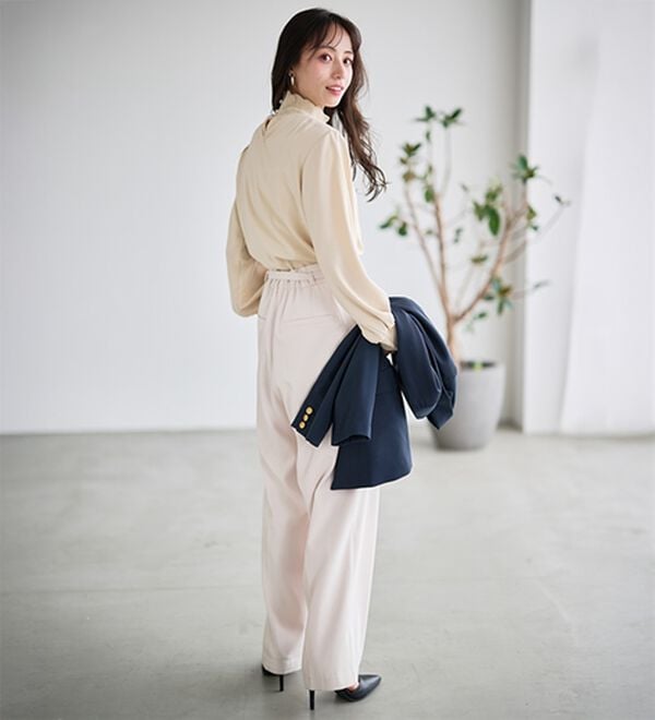 RANAN（ラナン）の「スカラップリブニット使いブラウス（ブラウス）」｜詳細画像