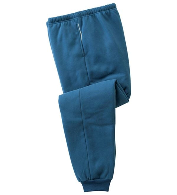 「＜シンプル＆プラス＞裏ボアジョガーパンツ（メンズフルレングスパンツ）」｜ブルー