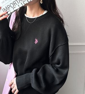 GeeRA（ジーラ）の「【U.S. POLO ASSN.】スウェットライクニット（ニット・セーター）」｜ブラック