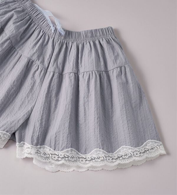 YU'NOW（ユナウ）の「【上下２点セット】スクエアネックドビーストライプパジャマ（パジャマ・ルームウェア）」｜詳細画像