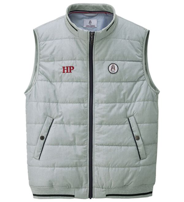 「＜ハッシュパピー＞ワッペン使い快適スポーティベスト（メンズベスト）」｜杢グレー