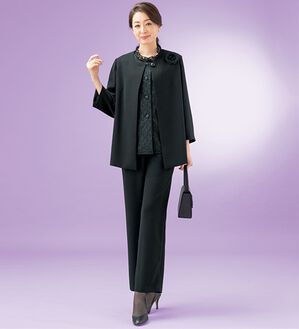 ルフラン（ルフラン）の「【３点セット】新★ゆとり設計３点セットスーツ（ブラックフォーマル（喪服・礼服））」｜黒