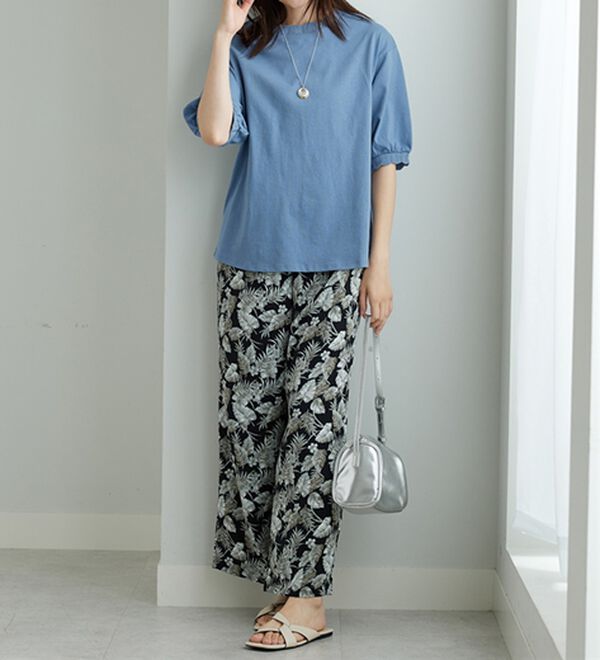 BELLUNA（ベルーナ）の「ヒンヤリ冷感！プリントワイドパンツ（ワイドパンツ・ガウチョ）」｜詳細画像