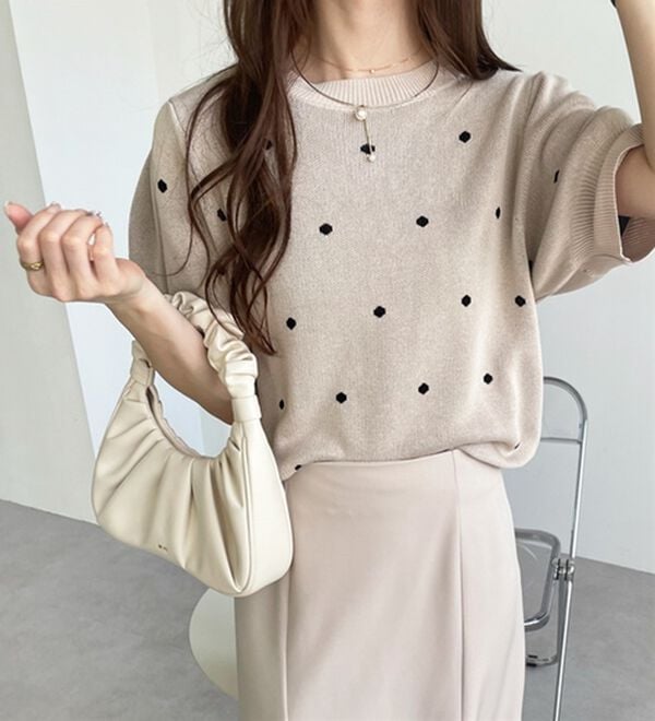 GeeRA（ジーラ）の「ドット柄ジャガードトップス（ニット・セーター）」｜詳細画像
