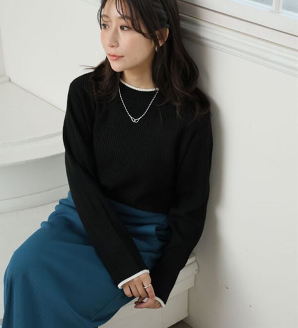 A HAPPY MARILYN（アハッピーマリリン）の「【ＬＬ～６Ｌ】＜新色追加＞Ｔシャツ感覚で着れるカメレオン級の着回しが叶うリブニット（ニット・セーター）」｜詳細画像