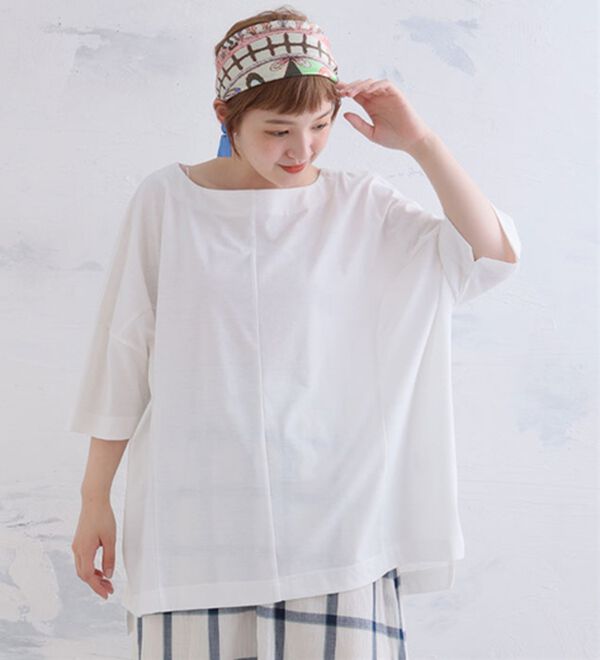 A HAPPY MARILYN（アハッピーマリリン）の「【視覚効果で細魅せシリーズ】ゆったりシルエット プルオーバー（カットソー）」｜詳細画像