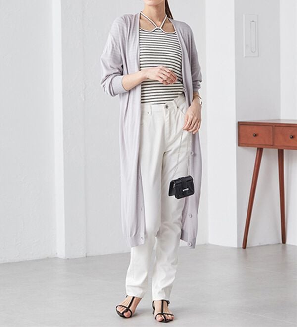 RANAN（ラナン）の「ロング丈Ｖネックニットカーデ（ニットカーディガン）」｜詳細画像