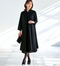 BELLUNA（ベルーナ）の「洗える！冷感素材ドレープワンピース（ブラックフォーマル（喪服・礼服））」