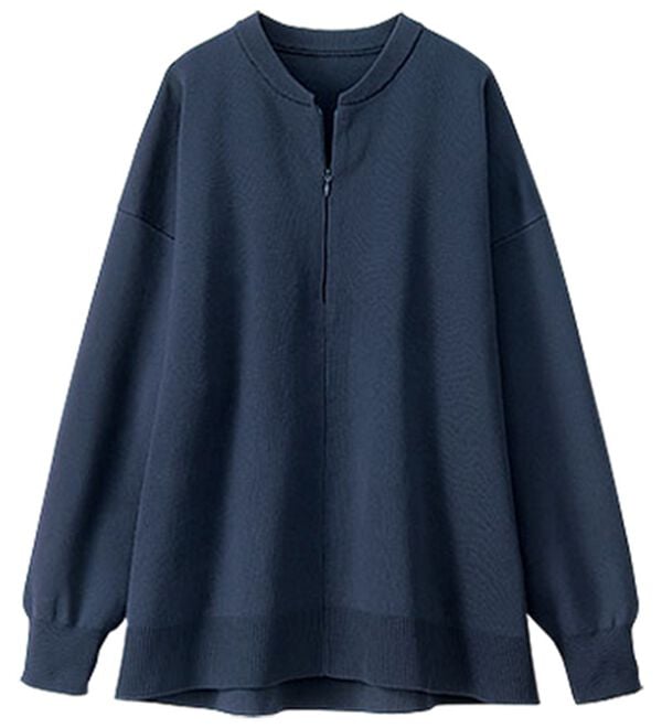 BELLUNA（ベルーナ）の「ハーフジップスポンディッシュニットプルオーバー（ニット・セーター）」｜ネイビー