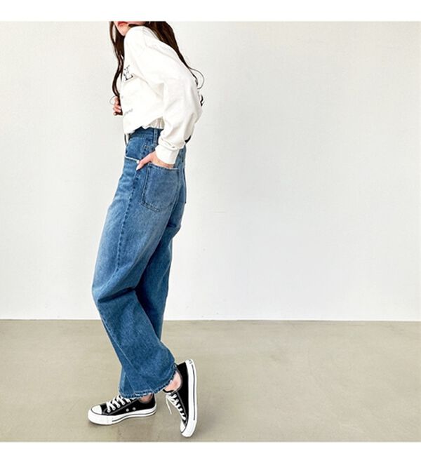 GeeRA（ジーラ）の「ハイウエストストレートデニム（ワイドパンツ・ガウチョ）」｜詳細画像