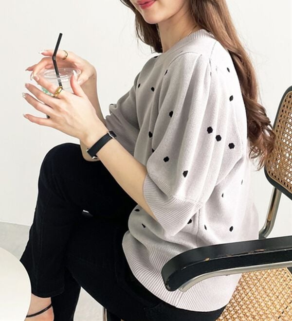 GeeRA（ジーラ）の「ドット柄ジャガードトップス（ニット・セーター）」｜詳細画像