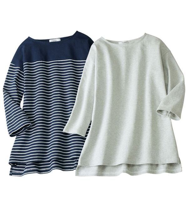 ルフラン（ルフラン）の「【４色組】毎日の主役。綿１００％ボーダーロンＴ（カットソー）」｜詳細画像