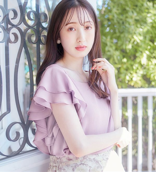 alotta（アロッタ）の「楊柳シフォン袖フリルブラウス（ブラウス）」｜詳細画像