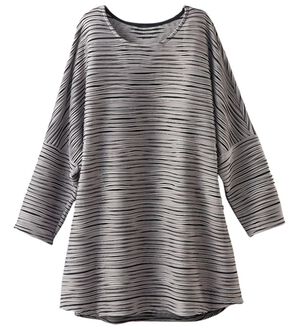 BELLUNA（ベルーナ）の「変わり編ドルマンデザインチュニック（チュニック）」｜ライトグレー系