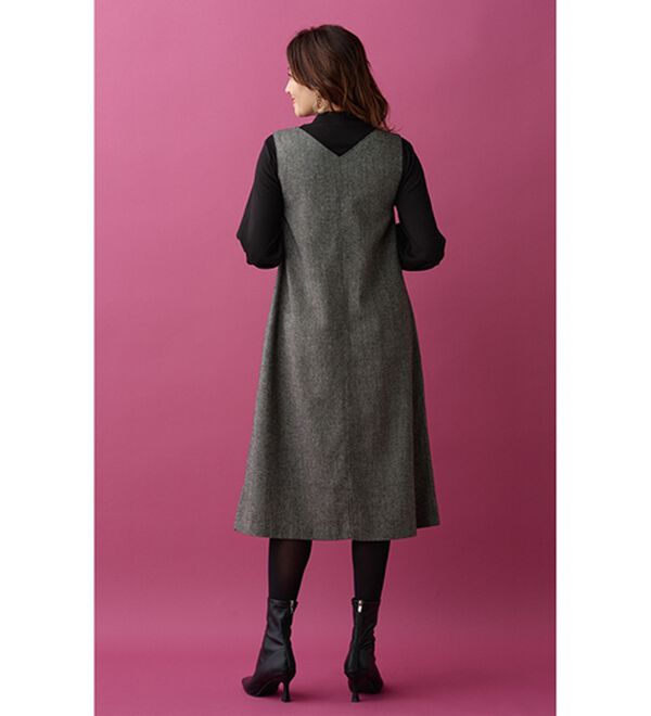 BELLUNA（ベルーナ）の「ツイード素材合皮使いジャンパードレス（ジャンパースカート）」｜詳細画像