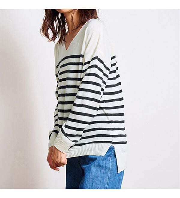 RANAN（ラナン）の「Ｖネックカシミヤタッチニット（ニット・セーター）」｜詳細画像