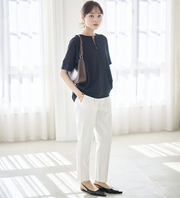 RANAN（ラナン）の「【選べる股下】ひんやり美脚シルエットタックパンツ（フルレングスパンツ）」｜詳細画像