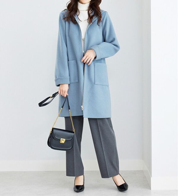 BELLUNA（ベルーナ）の「裏あぜ素材フードデザインコート（ロングコート）」｜詳細画像