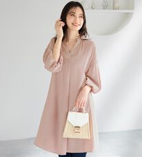 alotta（アロッタ）の「パフ袖とろみブラウスチュニックワンピース（チュニックワンピース）」