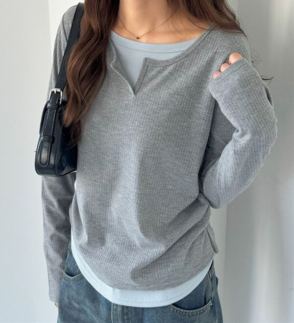 GeeRA（ジーラ）の「レイヤード風カットソー（カットソー）」｜詳細画像