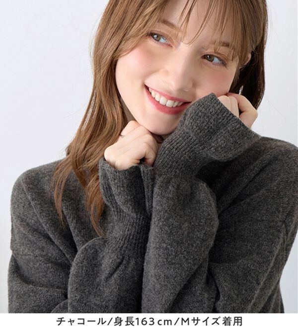 alotta（アロッタ）の「洗える！ふんわりタッチキャンディースリーブゆるニット（ニット・セーター）」｜詳細画像