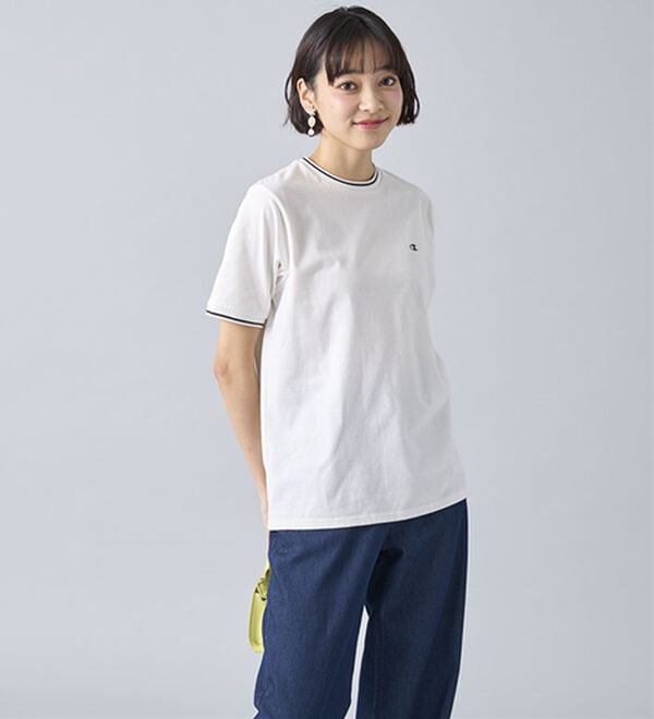 BELLUNA（ベルーナ）の「【ｃｈａｍｐｉｏｎ】配色ラインＴシャツ【UNDOVE】（Tシャツ）」｜詳細画像