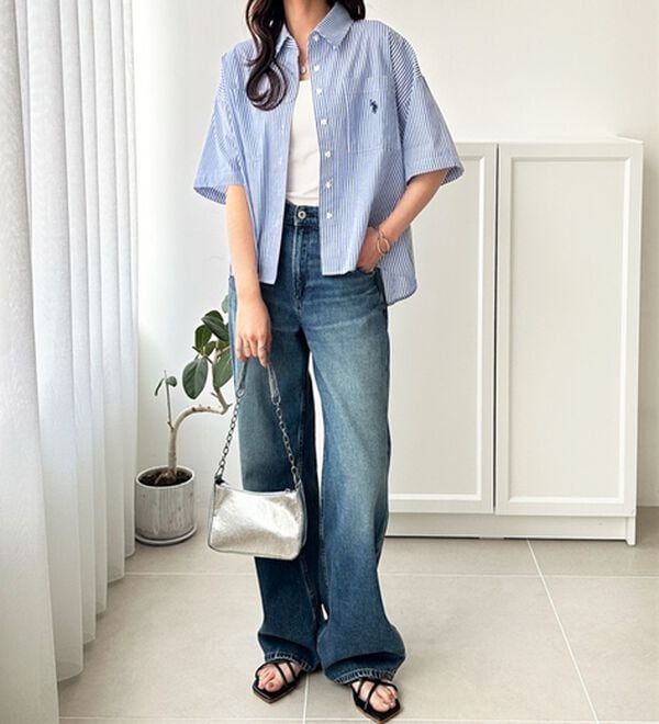 GeeRA（ジーラ）の「【ＵＳ．ＰＯＬＯ．ＡＳＳＮ】オーバーサイズ半袖シャツ（シャツ）」｜詳細画像