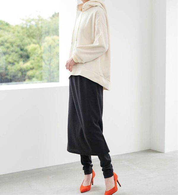 RANAN（ラナン）の「レイヤードニットソースカートパンツ（フルレングスパンツ）」｜詳細画像