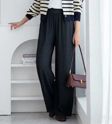 Viola e Viola（ヴィオラ エ ヴィオラ）の「【５つの機能付】丈切れる！楽ちんジャカードパンツ（ワイドパンツ・ガウチョ）」